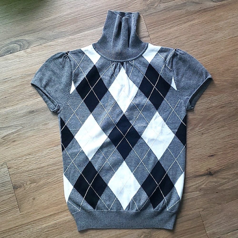 Short sleeve turtle neck sweater